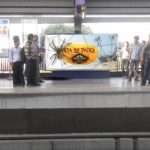brand promotional on Delhi metro platform