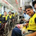 special Metro train ride for a team of para sports players (wheelchair players)-6