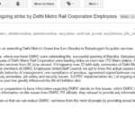 e-mail to DMRC seeking statements on ongoing strike