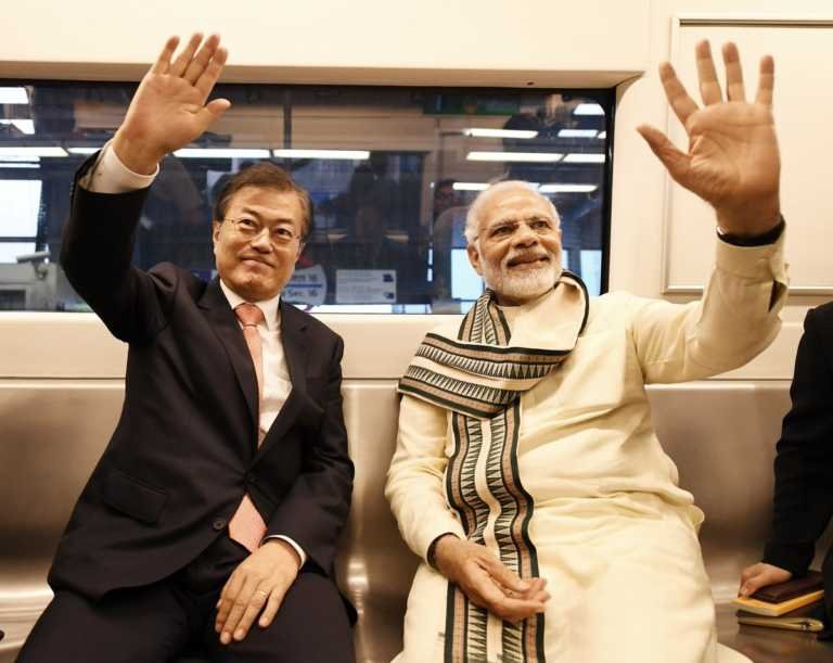 Delhi Metro | PM Modi and South Korean President take ride on metro train