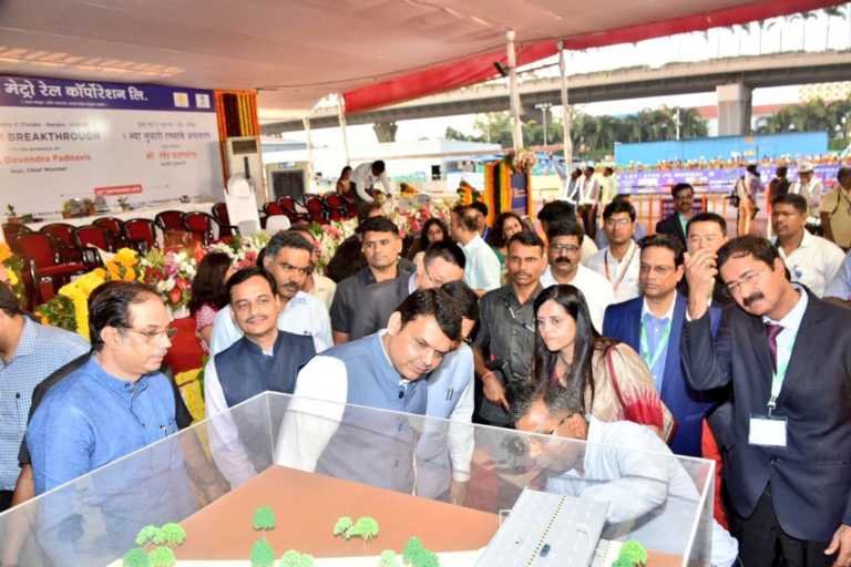Chief Minister witnesses the first TBM breakthrough of Mumbai Metro 3