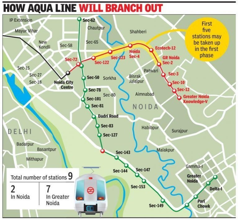 Rs 2,600 crore Aqua Line extension towards Greater Noida in 2 phases