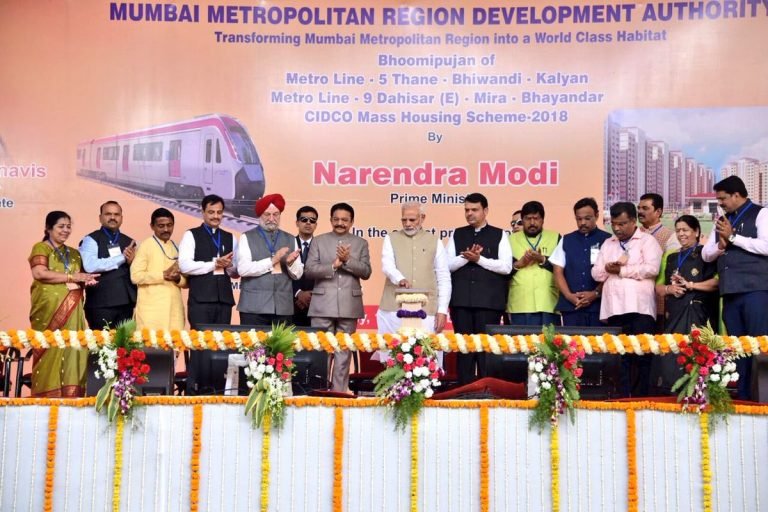 PM Modi lays foundation stone for two metro corridors