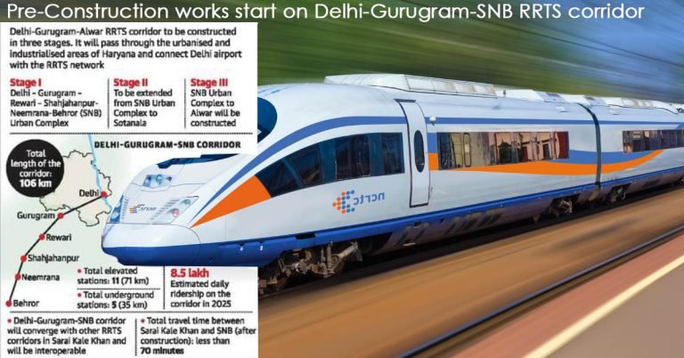 Pre-Construction works start on Delhi-Gurugram-SNB RRTS corridor