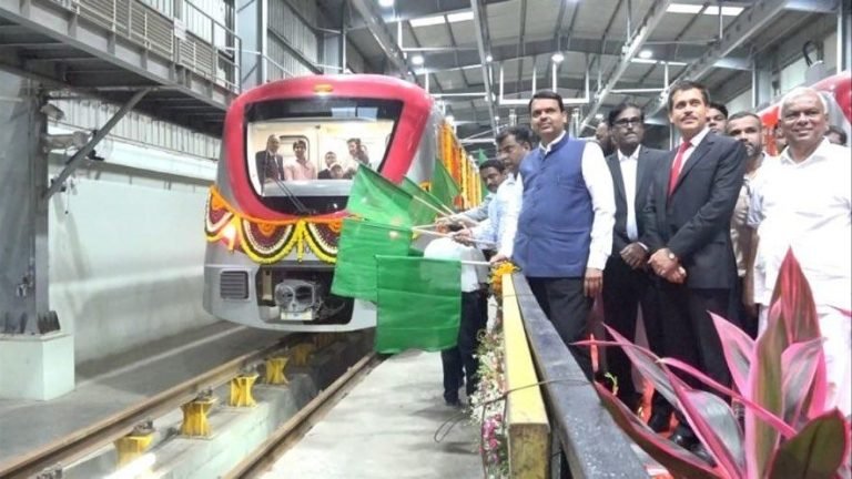 Maharashtra CM Devendra Fadnavis flags off the trial run of Navi Mumbai Metro Line-1