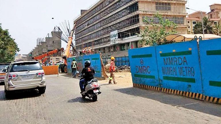 Mahim building tilts due to metro work in Mumbai