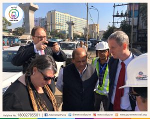 A team of EIB officials, led by Andrew McDowell, vice-president, EIB, Visited Pune Metro Reach 3
