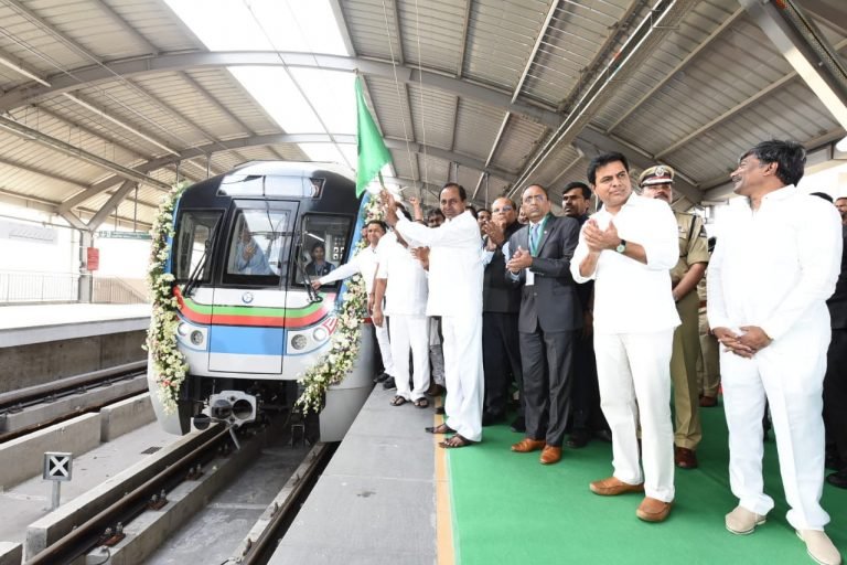 CM KCR Flags off JBS-MGBS metro stretch of Hyderabad Metro