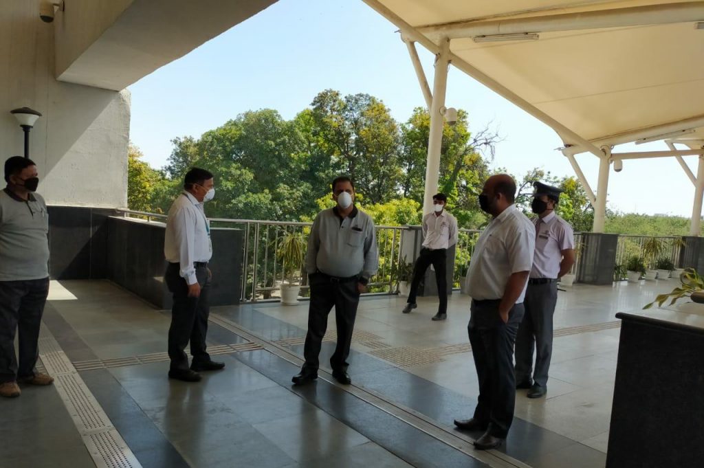 PIC 1 Managing Director UPMRCL Today Takes an Overview of Lucknow Metro Premises From CCS Airport to Munshipuliya Metro Station.