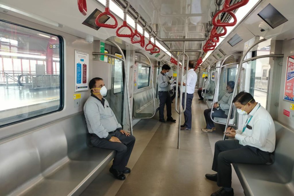 PIC 3 Managing Director UPMRCL Today Takes an Overview of Lucknow Metro Premises From CCS Airport to Munshipuliya Metro Station.