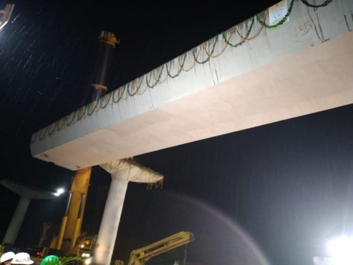 First U-Girder erected in Kanpur Metro