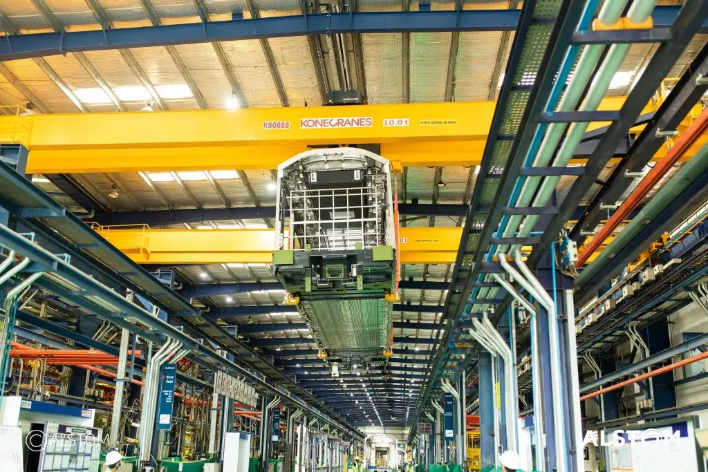 Alstom Successfully Manufactures 500 Metro Cars in India 3 Alstom Metropolis carbody shell being built in Sricity 2