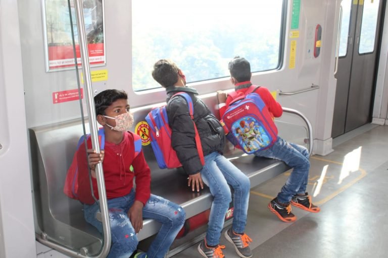 Children from Vigyan Foundation Enjoy a Ride in Lucknow Metro