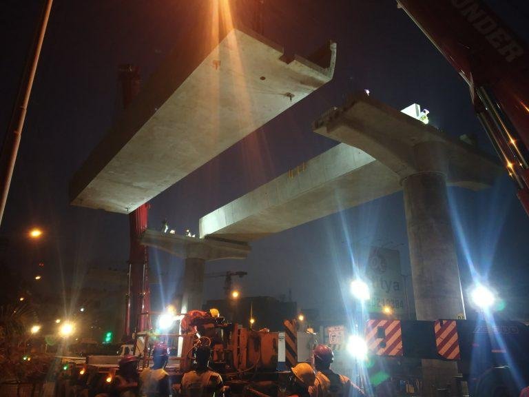 First U-Girder erected for Line-9 of Mumbai Metro