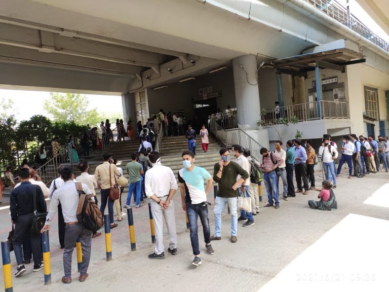 Long queues outside Delhi Metro stations is now a common phenomenon