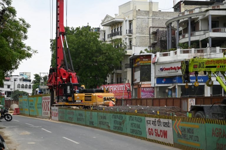 Piling work started for Agra Metro Depot Line
