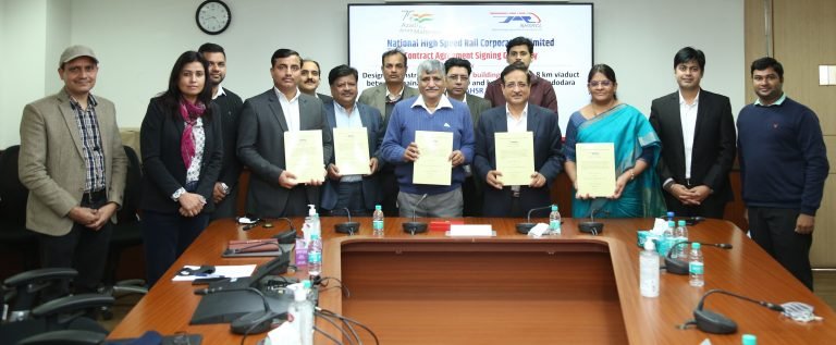 NHSRCL signs agreement with L&T for Design and Construction of 8 Km Viaduct including Vadodara HSR Station for a Mumbai Ahmedabad high-speed rail project