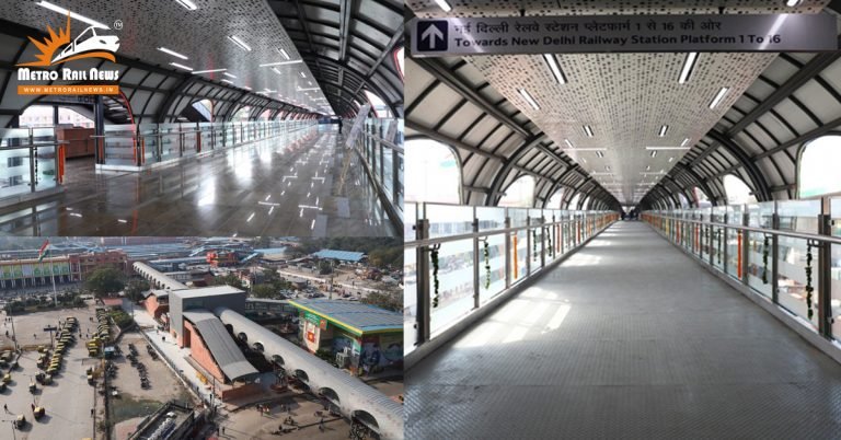 Skywalk bridging New Delhi railway with adjacent metro station opens today