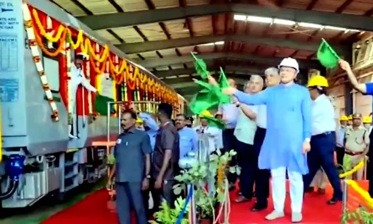 Railway Minister flagged off 12,000th LHB coach of ICF Chennai