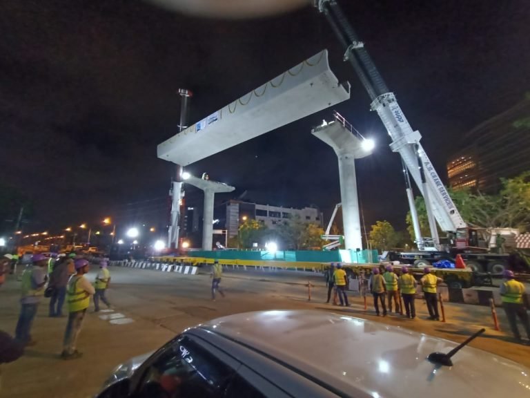 1st U-girder on ORR metro line launched by Bangalore Metro   