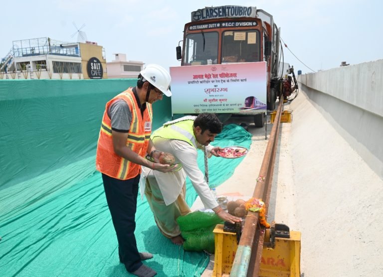 UPMRC MD inaugurates track work of Agra Metro Rail Project