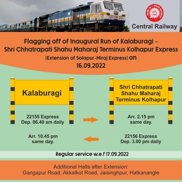 Kolhapur Express will be flagged off from Kalaburagi station today