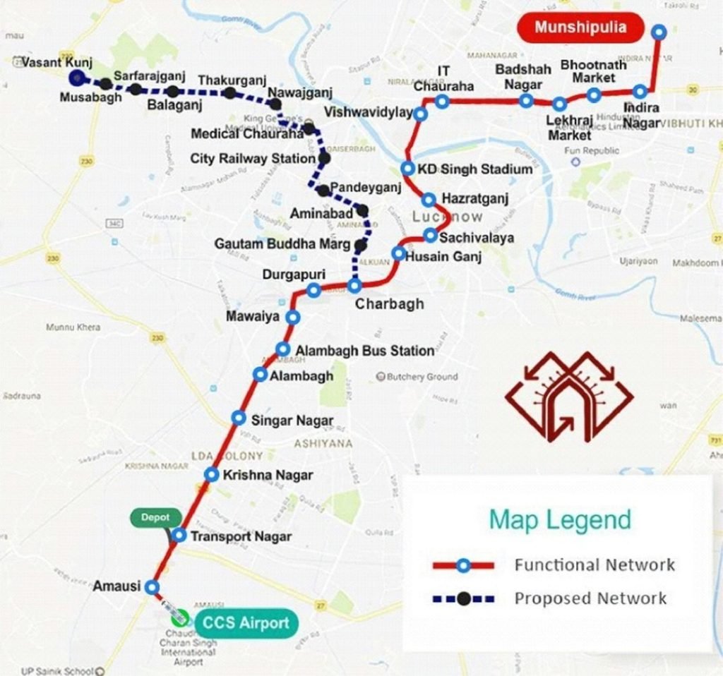 Epitome Becomes L1 For Lucknow Metro’s Line -2 Topographical Survey 1 Lucknow metro route map