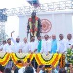 Sitaram Yechury unveiled a statue of former Union Minister S. Jaipal Reddy