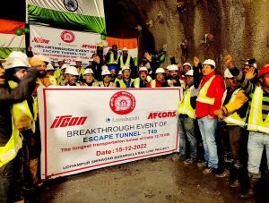 USBRL : India’s long tunnel on Katra –Banihal section has a successful breakthrough