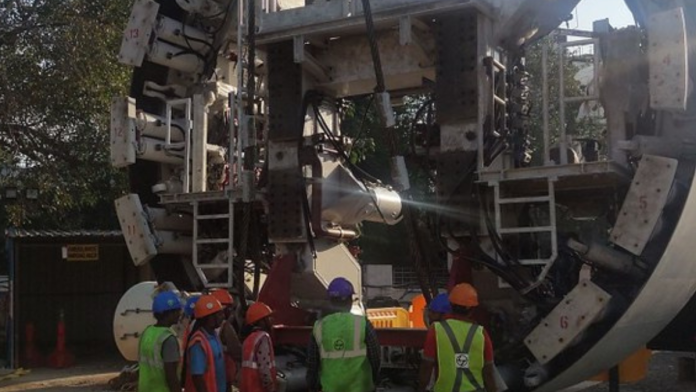 L&T Lowers First Tunnel Boring Machine at Greenways Shaft of Chennai Metro Project