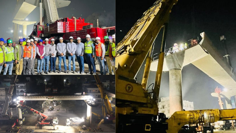 JMC Projects erect 27.90m U-Girder for Kanpur Metro Phase 1 project