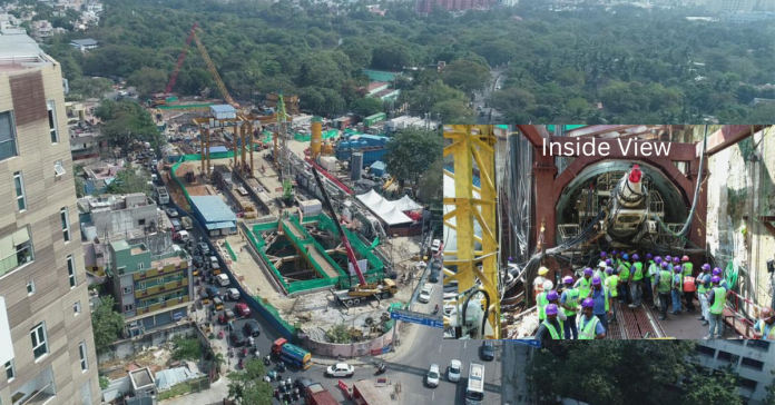 Tunneling work starts at Greenways Road Station of Chennai Metro Rail on Corridor 3