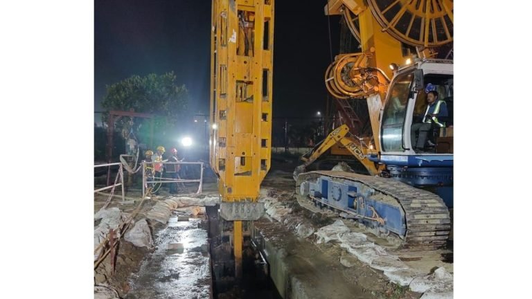 Construction of D-wall begins on  Kolkata Metro Line-6’s Underground Airport Tunnel