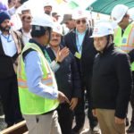Railway Minister, Shri Ashwini Vaishnaw inspecting Chenab Rail bridge/