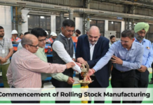 Alstom Starts Production of Metro Trainsets for Indore and Bhopal Metro Commencement ceremony for manufacturing of Bhopal-Indore Metro trainset/Photo by Bhopal Metro Rail