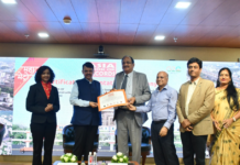 Maha Metro Nagpur Honored with Three Asia Book of Records Certifications Hon'ble Deputy Chief Minister of Maharashtra Shri Devendra Fadanvis presenting certification at Metro Bhawan