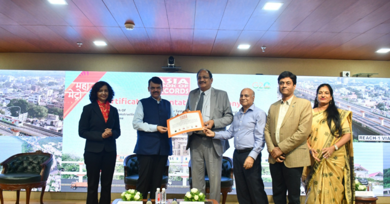 Maha Metro Nagpur Honored with Three Asia Book of Records Certifications