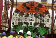First of Four Tunnel Boring Machines “Mahavir” of Patna Metro Project Lowered at Moin-Ul-Haq Tunnel Boring Machine "Mahavir" of Patna Metro Project at Moin-Ul-Haq