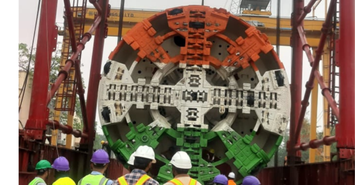 Tunnel Boring Machine "Mahavir" of Patna Metro Project at Moin-Ul-Haq