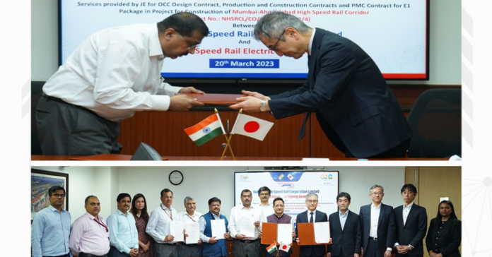 NHSRCL signing agreement with Japan High-speed rail Electric Engineering Co. Ltd./Image by NHSRCL