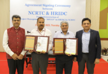 NCRTC to Support HRIDC in Project Implementation, Signs an Agreement Agreement signing ceremony between NCRTC and HRIDC
