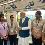 Hon’ble PM, Narendra Modi, interacting with people from various walks of life during his ride on the Newly inaugurated Metro.