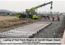 Construction of Indore Metro’s Yellow Line Train Maintenance Depot Underway The laying of test track at Gandhi Nagar Depot of Indore Metro Rail