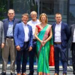 Uwe Sperber (Site Manager of HUBNER India), Reinhard Hubner (Owner of the HUBNER Group), Bettina Kraft (HÜBNER project manager of “Namma Factory”), Kai Mentel (Managing Director of the HÜBNER Group)