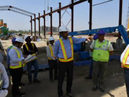 Shri Daljeet Singh, Director (works) for the Delhi Metro Rail Corporation (DMRC), inspecting at LCT Ghat