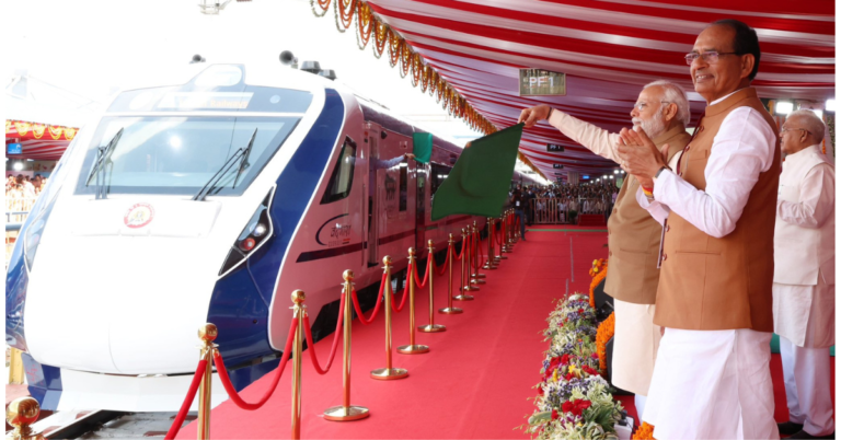 PM Narendra Modi Flags Off the Most awaited Vande Bharat Express in Bhopal