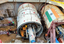 Tunnel Boring Machine -II Lowered at Moin-Ul-Haq TBM lowered at Moin-Ul-Haq stadium in Patna.