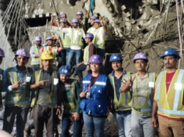 Team Afcons celebrating breakthrough of TBM Sudarshan 8.1