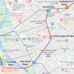 Route Map New Ashok Nagar DN Ramp – Anand Vihar- Sahibabad UP Ramp