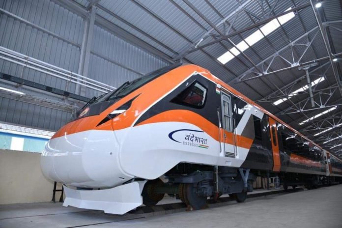 New saffron Vande Bharat Train New saffron Vande Bharat Train